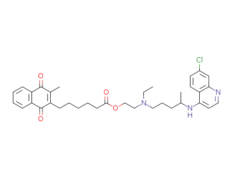 2-[4-[(7-chloro-4-quinolyl)amino]pentyl(ethyl)amino]ethyl-6-[2-(3-methyl)-1,4-naphthoquinolyl]hexanoate
