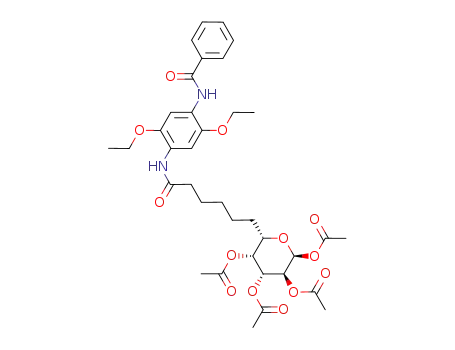 1,2,3,4-tetra-O-acetyl-10-(4-benzamido-2,5-diethyloxyphenylaminocarbonyl)-6,7,8,9,10-pentadeoxy-α-L-galacto-decopyranose