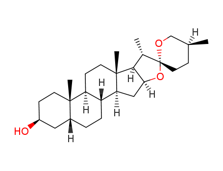126-19-2,Sarsasapogenin,5b-Spirostan-3b-ol, (25S)- (8CI);Sarsasapogenin(6CI,7CI);NSC 1615;Parigenin;