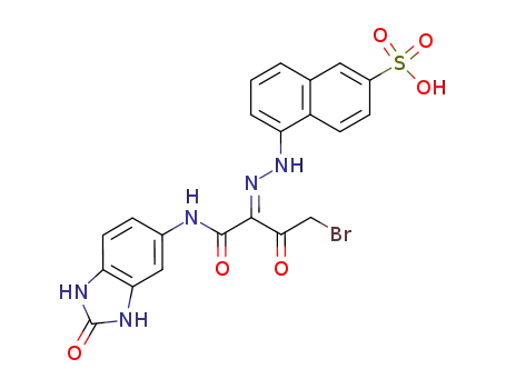 5-{N'-[3-bromo-2-oxo-1-(2-oxo-2,3-dihydro-1H-benzoimidazol-5-ylcarbamoyl)-propylidene]-hydrazino}-naphthalene-2-sulfonic acid