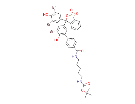 [5-({3'-bromo-5'-[3-(3,5-dibromo-4-hydroxy-phenyl)-1,1-dioxo-1,3-dihydro-1λ6-benzo[c][1,2]oxathiol-3-yl]-2'-hydroxy-biphenyl-4-carbonyl}-amino)-pentyl]-carbamic acid tert-butyl ester