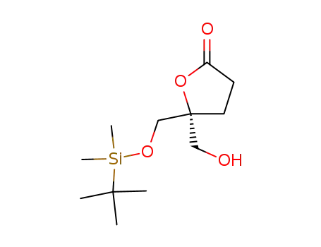 Molecular Structure of 686724-17-4 (2(3H)-Furanone,
5-[[[(1,1-dimethylethyl)dimethylsilyl]oxy]methyl]dihydro-5-(hydroxymethyl)
-, (5R)-)