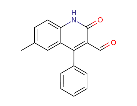 Molecular Structure of 709014-39-1 (3-Quinolinecarboxaldehyde, 1,2-dihydro-6-methyl-2-oxo-4-phenyl-)