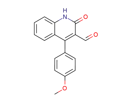 Molecular Structure of 845536-15-4 (3-Quinolinecarboxaldehyde, 1,2-dihydro-4-(4-methoxyphenyl)-2-oxo-)