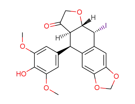(5R,5aS,8aR,9R)-9-(4-Hydroxy-3,5-dimethoxy-phenyl)-5-iodo-5,5a,8a,9-tetrahydro-1,3,6-trioxa-dicyclopenta[b,g]naphthalen-8-one