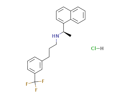 364782-34-3,Cinacalcet hydrochloride,Mimpara;Regpara;Sensipar;1-Naphthalenemethanamine,a-methyl-N-[3-[3-(trifluoromethyl)phenyl]propyl]-,hydrochloride, (aR)-(9CI);