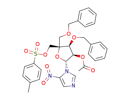 1-[2-O-acetyl-3,5-di-O-benzyl-4-(p-toluenesulfonyloxymethyl)-β-D-ribofuranosyl]-2-nitroimidazole