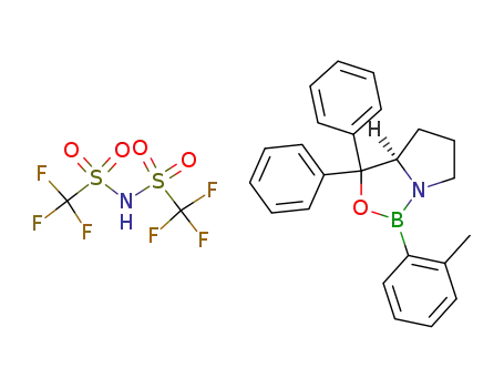 (R)-(+)-3,3-diphenyl-1-o-tolyl-tetrahydropyrrolo-(1,2-c)(1,3,2)oxazaborole-1,1,1-trifluoro-N-((trifluoromethyl)-sulfonyl)methanesulfonamide