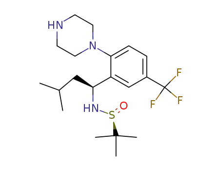 4-{2-[(1S)-((S)-tert-butanesulfinylamino)-3-methylbutyl]-4-(trifluoromethyl)phenyl}-1-piperazine