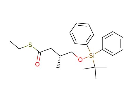 (R)-4-(tert-butyl-diphenyl-silanyloxy)-3-methyl-thiobutyric acid S-ethyl ester