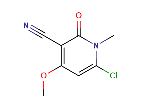 Molecular Structure of 93769-12-1 (6-chloro-4-methoxy-1-methyl-2-oxo-1,2-dihydropyridine-3-carbonitrile)