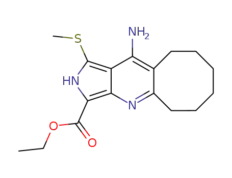 8-amino-6-methylsulfanyl-2,5-diaza-tricylo[7.6.0.03,7]-pentadeca-1,3,6,8-tetraene-4-carboxylic acid ethyl ester