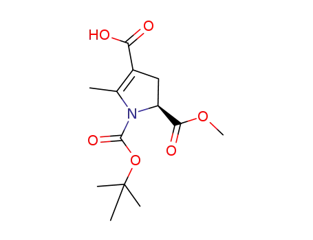 Molecular Structure of 918650-03-0 (1H-Pyrrole-1,2,4-tricarboxylic acid, 2,3-dihydro-5-methyl-,
1-(1,1-dimethylethyl) 2-methyl ester, (2S)-)