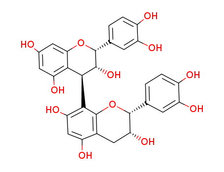 29106-49-8,PROCYANIDIN B2,[4,8'-Bi-2H-1-benzopyran]-3,3',5,5',7,7'-hexol,2,2'-bis(3,4-dihydroxyphenyl)-3,3',4,4'-tetrahydro-, [2R-[2a,3a,4b(2'R*,3'R*)]]-;[4,8''-Biflavan]-3,3',3'',3''',4',4''',5,5'',7,7''-decol,stereoisomer (8CI);(+)-Procyanidin B2;(-)-Epicatechin-(4b,8)-(+)-epicatechin;(-)-Epicatechin-(4b-8)-(-)-epicatechin;Proanthocyanidin B2;Procyanidol B2;