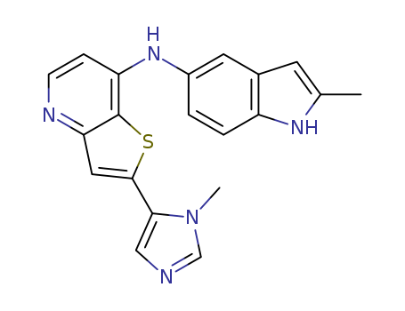 2-(1-methyl-1H-imidazol-5-yl)-N-(2-methyl-1H-indol-5-yl)thieno[3,2-b]pyridin-7-amine