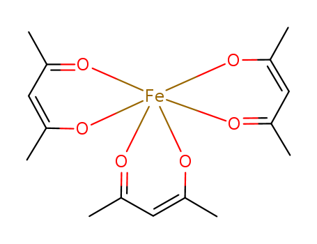 14024-18-1,Ferric acetylacetonate,Iron,tris(2,4-pentanedionato)- (6CI,7CI,8CI);Iron, tris(2,4-pentanedionato-O,O')-,(OC-6-11)-;Iron, tris(2,4-pentanedionato-kO,kO')-, (OC-6-11)- (9CI);(Acetylacetonato)iron(III);Acetope Fe(II);Ferric tris(acetoacetonate);Ferric tris(acetylacetonate);Iron acetylacetonate;Iron triacetylacetonate;Iron tris(2,4-pentanedionate);Iron tris(acetoacetonate);Iron tris(acetylacetonate);Iron(3+)acetylacetonate;Iron(III) acetylacetonate;NSC 43622;Nacem Iron;Tris(2,4-pentanedionato)iron;Tris(acetylacetonato)iron;Tris(acetylacetone)iron;Tris(acetylacetonyl)aluminum iron(III);