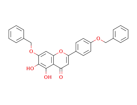 Molecular Structure of 62252-32-8 (4H-1-Benzopyran-4-one,
5,6-dihydroxy-7-(phenylmethoxy)-2-[4-(phenylmethoxy)phenyl]-)