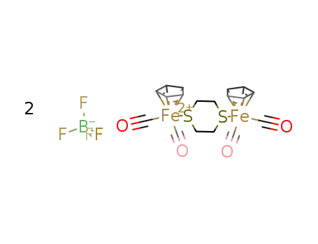 {(C5H5Fe(CO)2)2(μ-1,4-dithiane)}(BF4)2