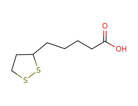 1077-28-7,DL-Thioctic acid,1,2-Dithiolane-3-pentanoicacid, (?à)-;1,2-Dithiolane-3-valeric acid, (?à)- (8CI);(RS)-Lipoic acid;(RS)-a-Lipoic acid;1,2-Dithiolane-3-valeric acid;5-(1,2-Dithiolan-3-yl)pentanoic acid;5-(1,2-Dithiolan-3-yl)valeric acid;6,8-Thioctic acid;6-Thioctic acid;Alipure;Biletan;DL-6,8-Thioctic acid;DL-6-Thioctic acid;Espa-lipon;Liposan;Lipothion;NSC 628502;NSC 90788;Protogen A;Pyruvateoxidation factor;Thioctacid;Alpha Lipoic Acid;