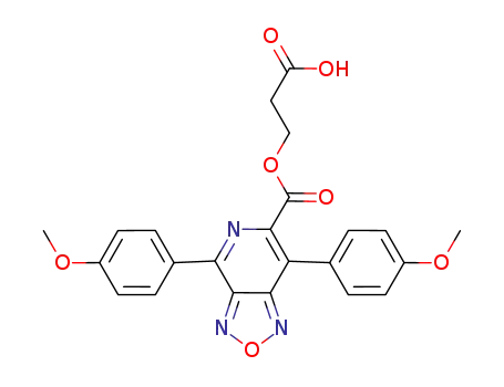 Molecular Structure of 921935-08-2 ([1,2,5]Oxadiazolo[3,4-c]pyridine-6-carboxylic acid,
4,7-bis(4-methoxyphenyl)-, 2-carboxyethyl ester)