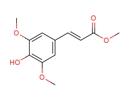 Molecular Structure of 42041-51-0 (2-Propenoic acid, 3-(4-hydroxy-3,5-dimethoxyphenyl)-, methyl ester,
(E)-)