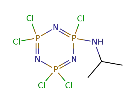 Molecular Structure of 3720-88-5 (1,3,5,2,4,6-Triazatriphosphorine,
2,2,4,4,6-pentachloro-2,2,4,4,6,6-hexahydro-6-[(1-methylethyl)amino]-)