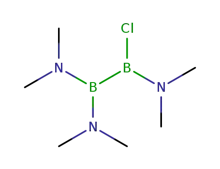 Molecular Structure of 7360-75-0 (N,N,N',N',N'',N''-Hexamethyl-2-chloro-1,1,2-diborane(4)triamine)