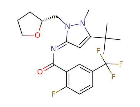 N-{(3E)-5-tert-butyl-1-methyl-2-[(2R)-tetrahydrofuran-2-ylmethyl]-1,2-dihydro-3H-pyrazol-3-ylidene}-2-fluoro-5-(trifluoromethyl)benzamide
