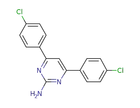 Molecular Structure of 215257-64-0 (2-Pyrimidinamine, 4,6-bis(4-chlorophenyl)-)