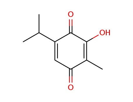 Molecular Structure of 4586-58-7 (2-Methyl-3-hydroxy-5-isopropyl-1,4-benzoquinone)
