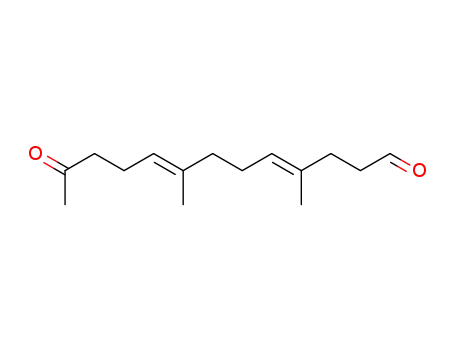 Molecular Structure of 63525-04-2 (4,8-Tridecadienal, 4,8-dimethyl-12-oxo-, (4E,8E)-)