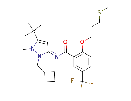 N-[(3E)-5-tert-butyl-2-(cyclobutylmethyl)-1-methyl-1,2-dihydro-3H-pyrazol-3-ylidene]-2-[3-(methylthio)propoxy]-5-(trifluoromethyl)benzamide