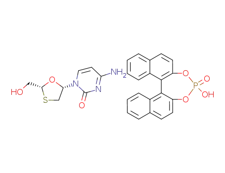 (2R-cis)-4-amino-1-[2-(hydroxymethyl)-1,3-oxathiolan-5-yl]-2(1H)-pyrimidinone S-1,1'-binaphthyl-2,2'-diyl hydrogen phosphate