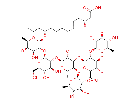 (3S,11S)-ipurolic acid 11-O-β-D-quinovopyranosyl-(1->2)-O-β-D-glucopyranosyl-(1->3)-[O-β-D-quinovopyranosyl-(1->4)]-O-α-L-rhamnopyranosyl-(1->2)-O-β-D-glucopyranosyl-(1->2)-β-D-fucopyranoside