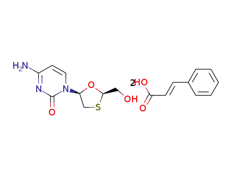4-amino-1-[(2R,5S)-2-(hydroxymethyl-1,3-oxathiolane-5-yl)-(1H)]-pyrimidin-2-one dicinnamate