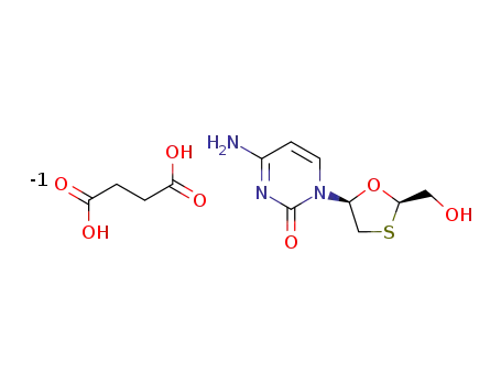 4-amino-1-[(2R,5S)-2-(hydroxymethyl-1,3-oxathiolane-5-yl)-(1H)]-pyrimidin-2-one succinate