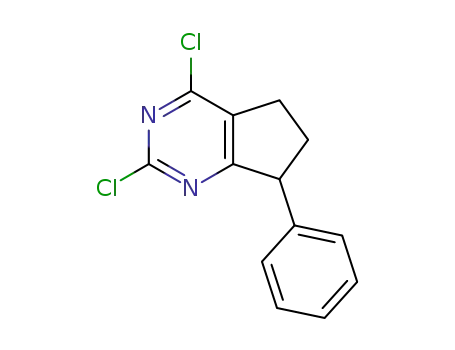 Molecular Structure of 1263868-24-1 (2,4-dichloro-7-phenyl-6,7-dihydro-5H-cyclopenta[d]pyrimidine)