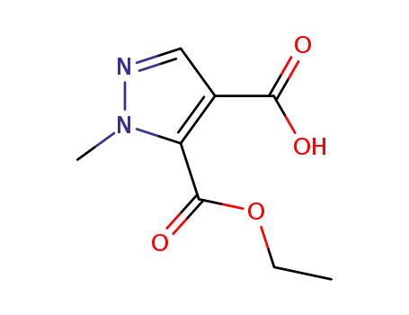 Molecular Structure of 1174886-97-5 (5-(ethoxycarbonyl)-1-methylpyrazole-4-carboxylic acid)