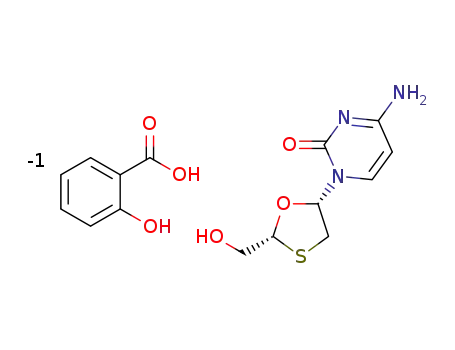 (-)-cis-4-amino-1-(2-hydroxymethyl-1,3-oxathiolan-5-yl)-(1H)-pyrimidin-2-one salicylate