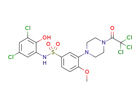 N-(3,5-dichloro-2-hydroxyphenyl)-4-methoxy-3-[4-(2,2,2-trichloroethanoyl)-piperazin-1-yl]-benzenesulfonamide