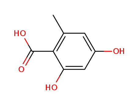 Molecular Structure of 480-64-8 (2,4-Dihydroxy-6-methylbenzoic acid)