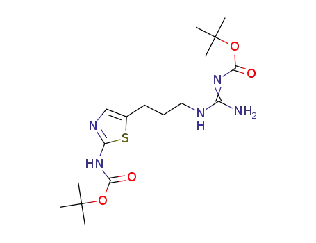 tert-butyl 5-[3-(2-tert-butoxycarbonylguanidino)propyl]thiazol-2-yl-carbamate