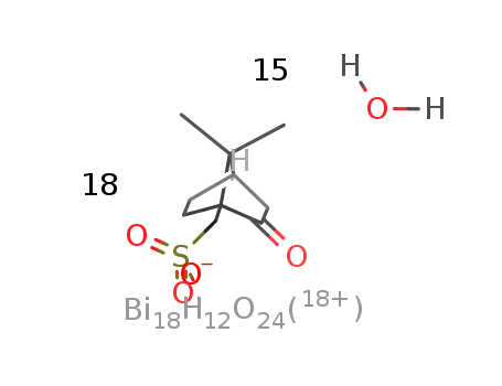 [Bi18O12(OH)12(S-(+)-10-camphorsulfonate)18(H2O)2]*13H2O