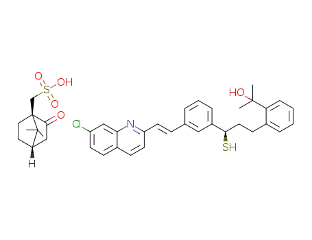 (R,E)-2-[2-(3-{3-[2-(7-chloro-quinolin-2-yl)-vinyl]-phenyl}-3-mercapto-propyl)-phenyl]-propan-2-ol (R)-camphorsulfonate