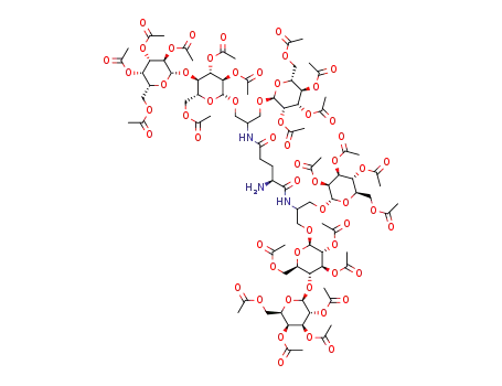 N-{2-[1-(2,3,4,6-tetra-O-acetyl-β-D-galactopyranosyl-(1→4)-2,3,6-tri-O-acetyl-β-D-glucopyranosyloxy)-3-(2,3,4,6-tetra-O-acetyl-α-D-mannopyranosyloxy)]propanyl}-2-aminopentane-1,5-diamide
