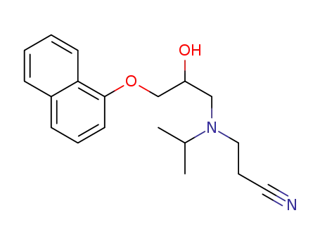 3-((2-hydroxy-3-((naphthalen-1-yloxy)propyl)isopropyl)amino)propanenitrile