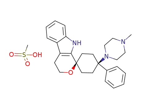 4',9'-dihydro-4-(4-methylpiperazin-1-yl)-4-phenyl-3'H-spiro[cyclohexane-1,1'-pyrano[3,4-b]indole] methanesulfonate