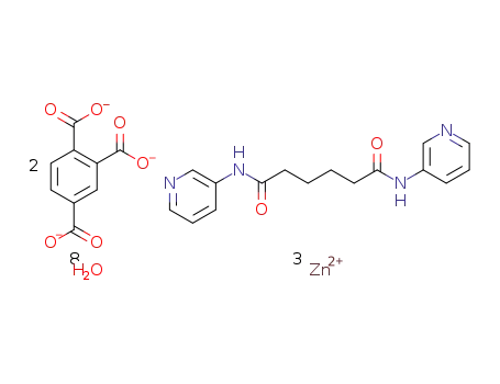 [Zn3(1,2,4-benzenetricarboxylate)2(N,N′-di(3-pyridyl)adipoamide)(H2O)4]·4H2O