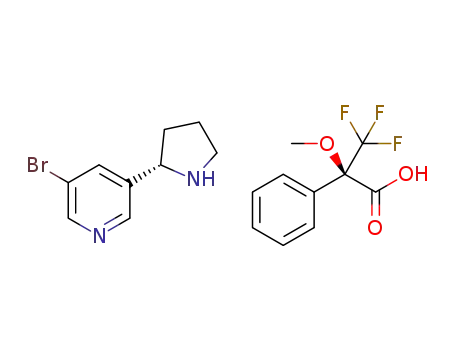 (S)-5-bromonornicotine (R)-(+)-α-methoxy-α-trifluoromethylphenyl acetic acid salt