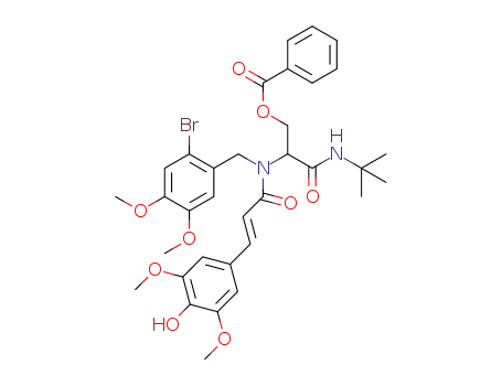 2-{(2-bromo-4,5-dimethoxybenzyl)[(2E)-3-(4-hydroxy-3,5-dimethoxyphenyl)prop-2-enoyl]amino}-3-(tert-butylamino)-3-oxopropyl benzoate